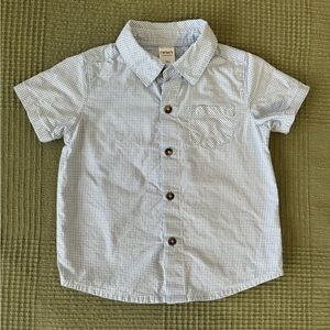 Carter's Blue & White Gingham Button Down Shirt Size 18 Months 100% Cotton